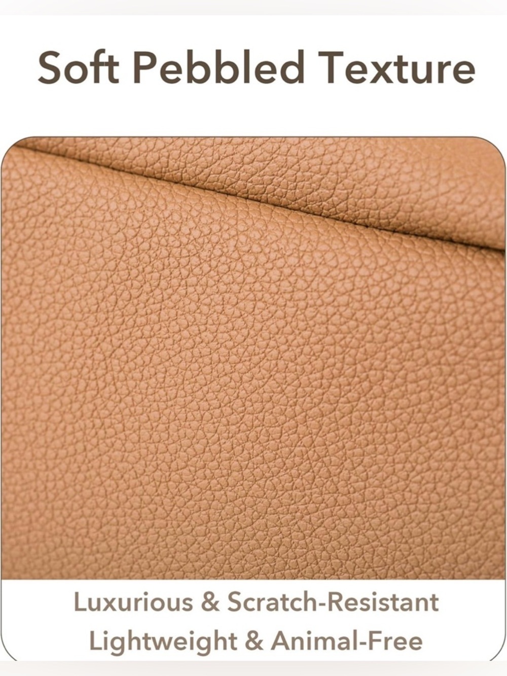 Sylune Classic Makeup Bag , Pebbled Faux Leather , Camel Brown - Picture 3 of 15